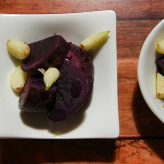 紫芋のガーリック和え